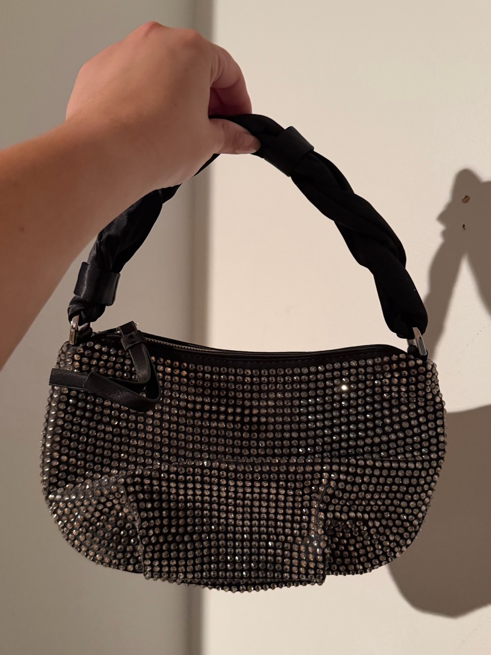 Zara Studded Black Evening Bag